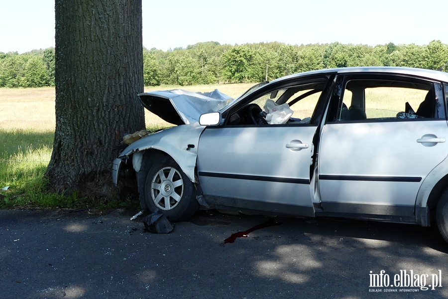 Wypadek koo Zastawna. Ranny kierowca w szpitalu po uderzeniu autem w drzewo, fot. 18