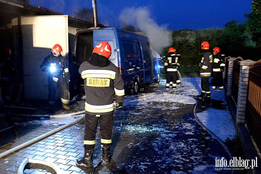 Poar przy czyckiej. Paliy si: motocykl, auto dostawcze i dach stolarni, fot. 4