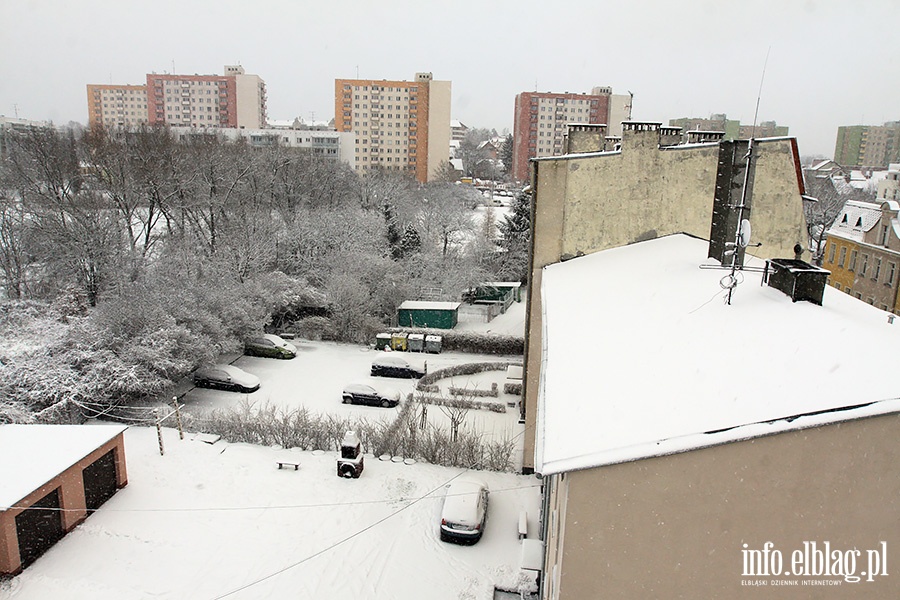 Elbląg pokryty śniegiem, fot. 3