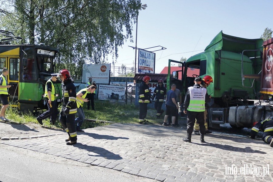 Zderzenie tramwaju z ciarwk na Grunwaldzkiej, fot. 1