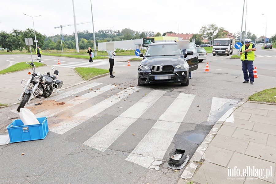 Zderzenie motocyklisty z bmw., fot. 4