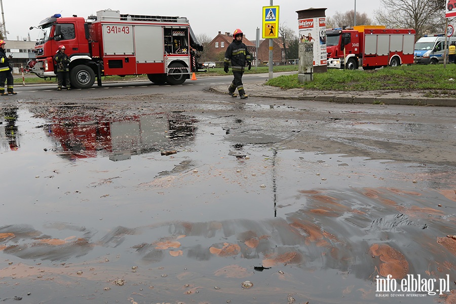 Z przyczepy wypad adunek melasy., fot. 15