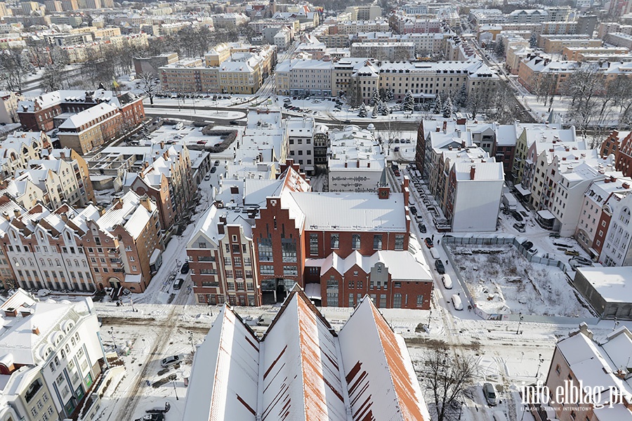 Zimowe widoki Elblga z wiey katedry, fot. 1
