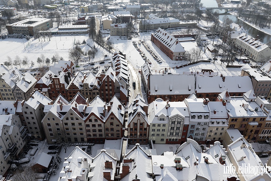 Zimowe widoki Elblga z wiey katedry, fot. 2