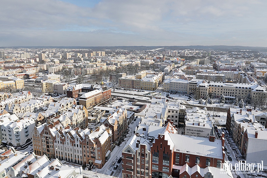 Zimowe widoki Elblga z wiey katedry, fot. 9