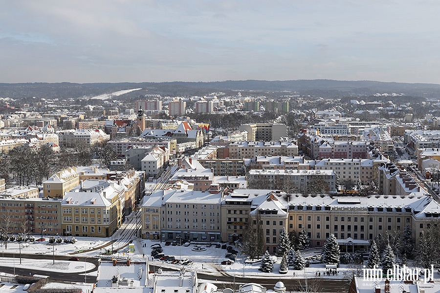 Zimowe widoki Elblga z wiey katedry, fot. 10