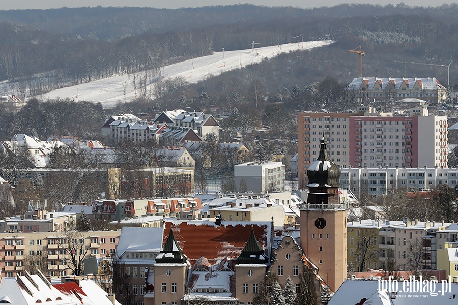 Zimowe widoki Elblga z wiey katedry, fot. 13