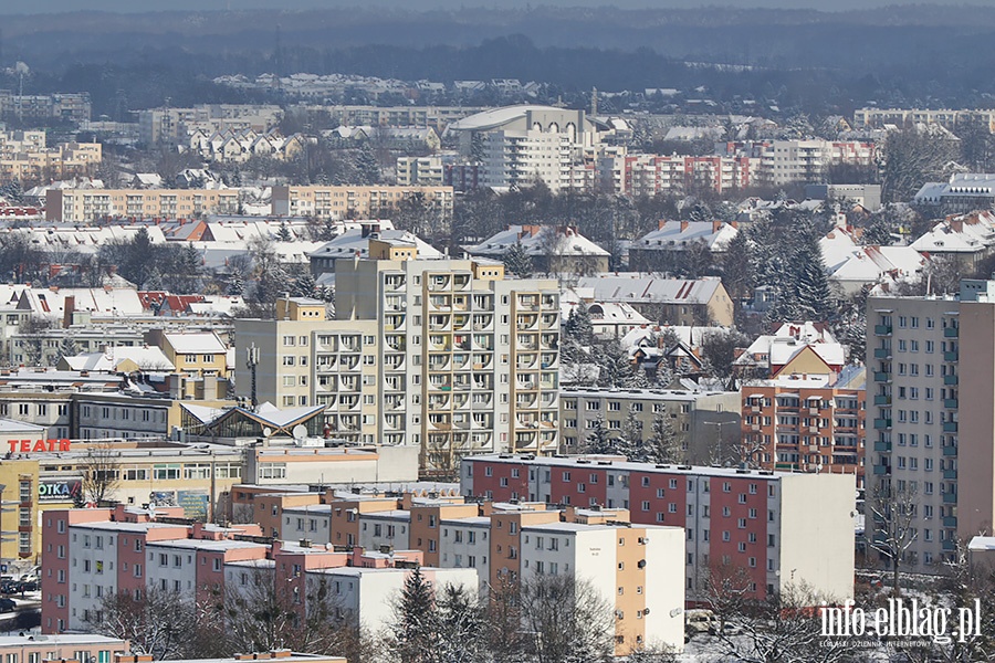 Zimowe widoki Elblga z wiey katedry, fot. 30