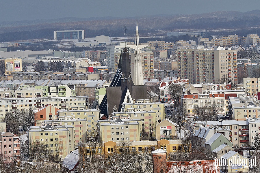 Zimowe widoki Elblga z wiey katedry, fot. 40