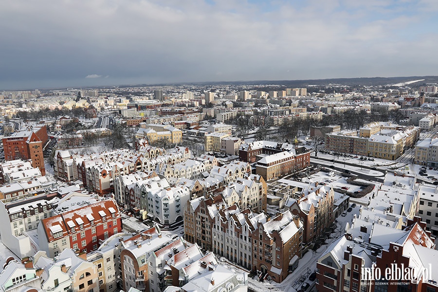 Zimowe widoki Elblga z wiey katedry, fot. 44