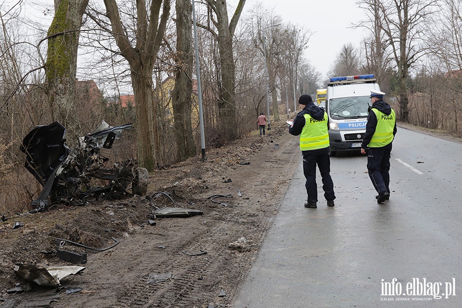 Dbrowa Kolonia Audi uderzy w drzewo, fot. 20