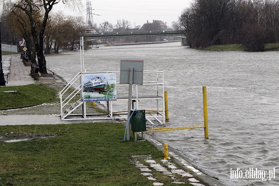 Wysoka woda na rzece Elbląg, fot. 4
