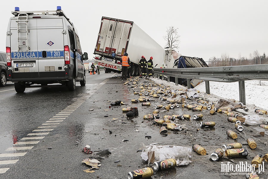 Wypadek ciężarówek na wysokości Janowa, fot. 6