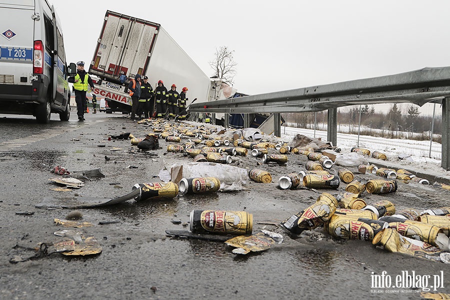 Wypadek ciężarówek na wysokości Janowa, fot. 7