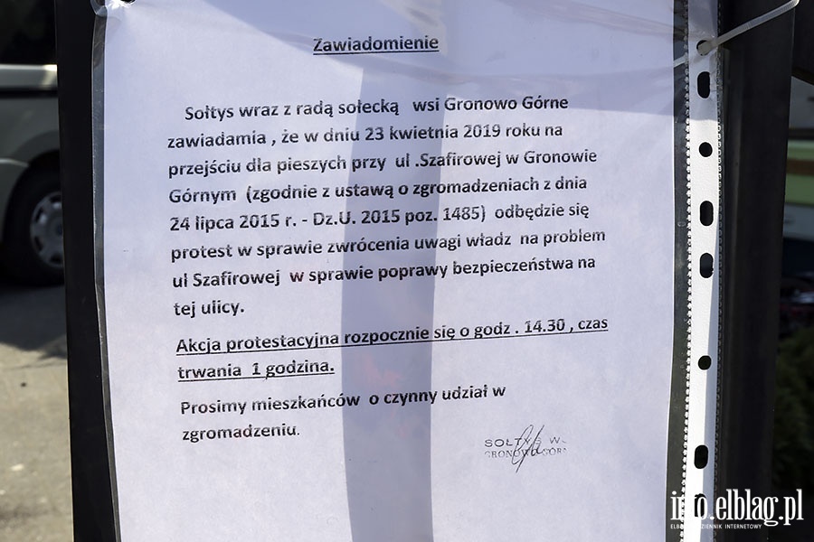 Protest w Gronowie Górnym, fot. 1