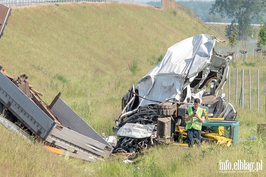 Wypadek na drodze S7 do Elbląga, fot. 3