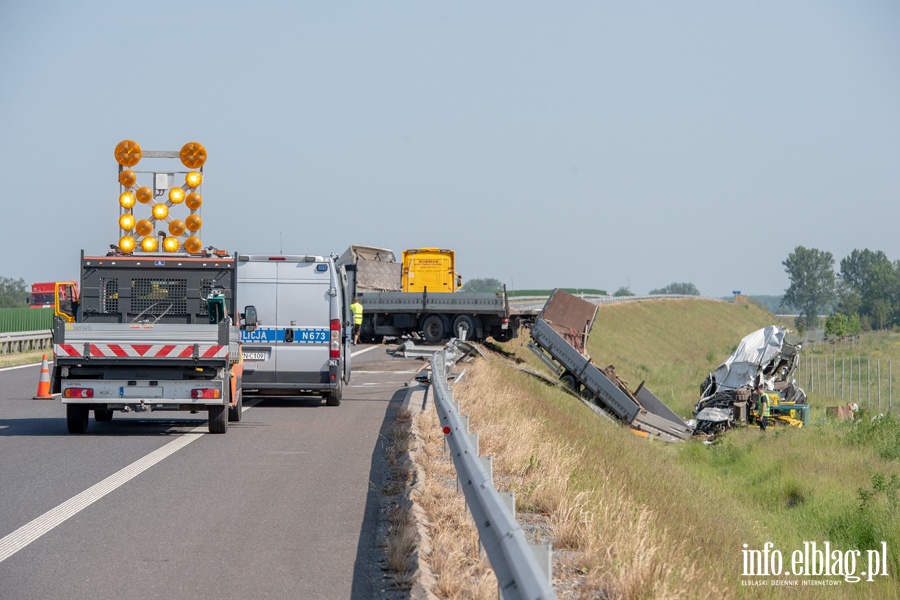 Wypadek na drodze S7 do Elblga, fot. 5