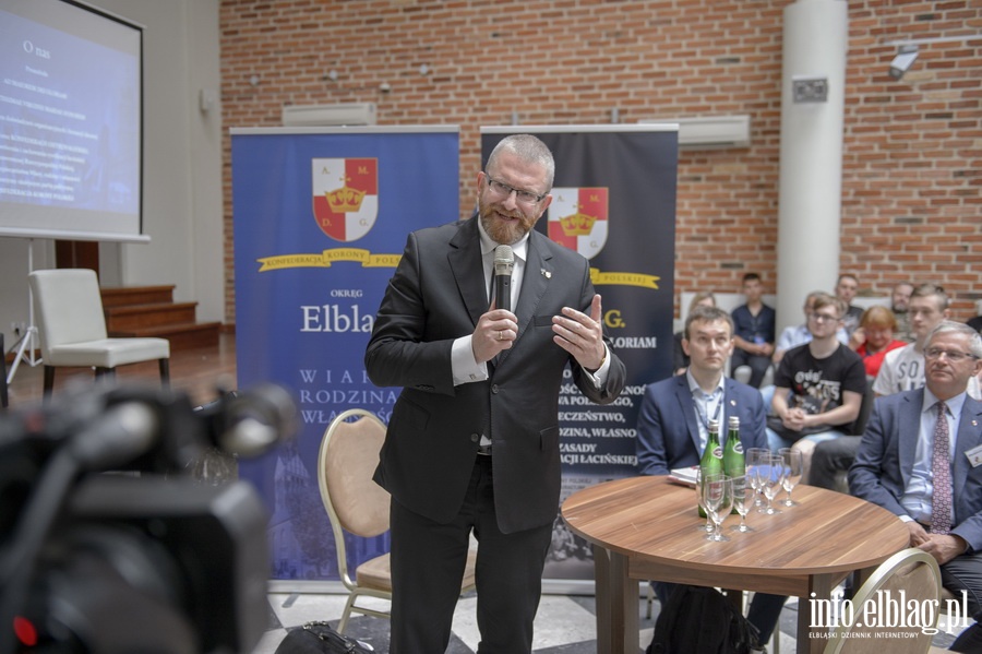 Poseł Grzegorz Braun z wizytą w Elblągu, fot. 16