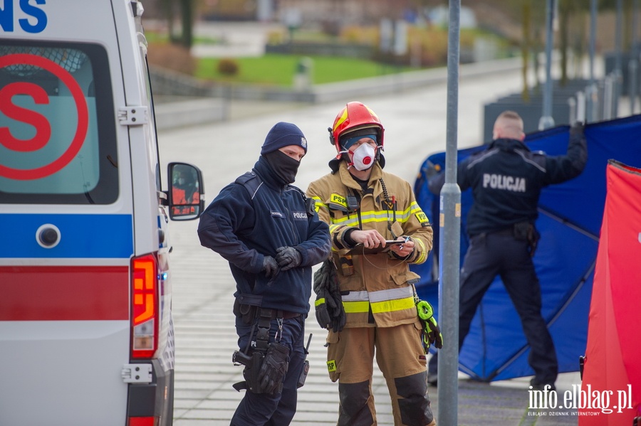 Zwoki mczyzny w rzece Elblg przy Mocie Dolnym, fot. 14