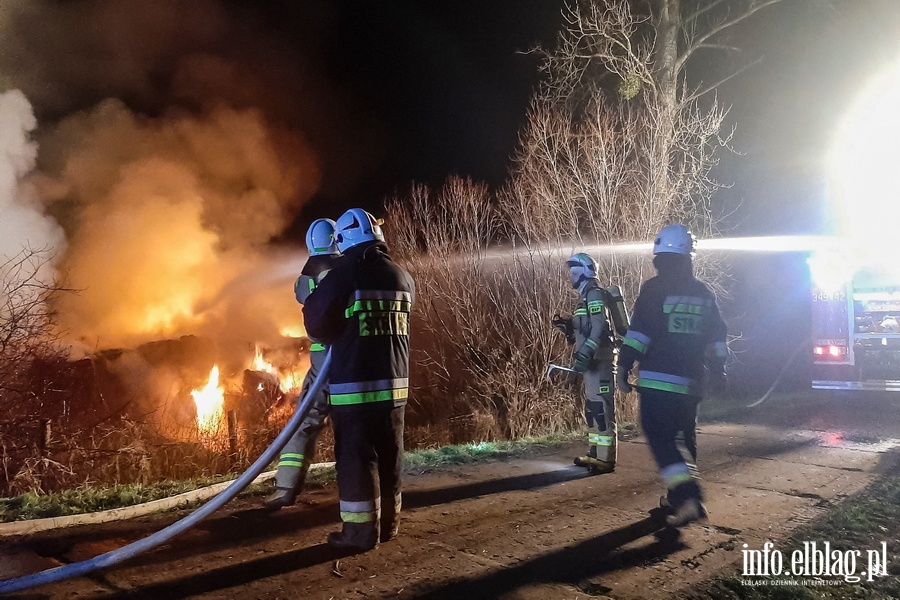 Poar budynku gospodarczego w Dzierzgonce - zobacz zdjcia z akcji, fot. 1