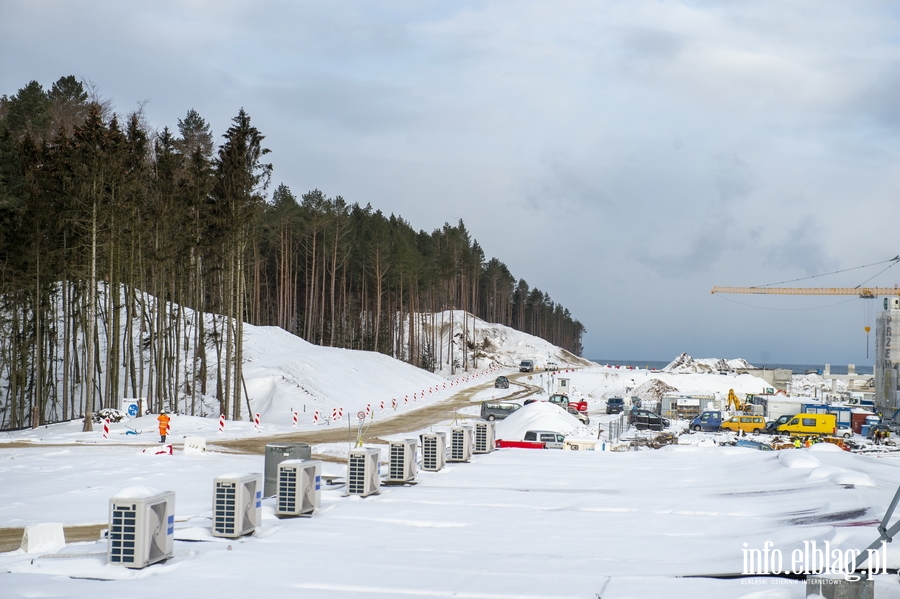 Fotorelacja info.elblag.pl z prac przy budowie Kanału Żeglugowego przez Mierzeję Wiślaną - luty 2021, fot. 3