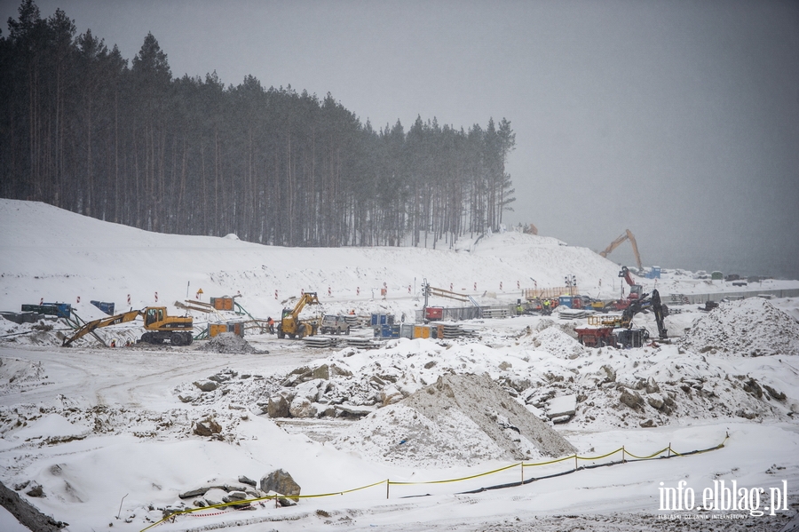 Fotorelacja info.elblag.pl z prac przy budowie Kanału Żeglugowego przez Mierzeję Wiślaną - luty 2021, fot. 74
