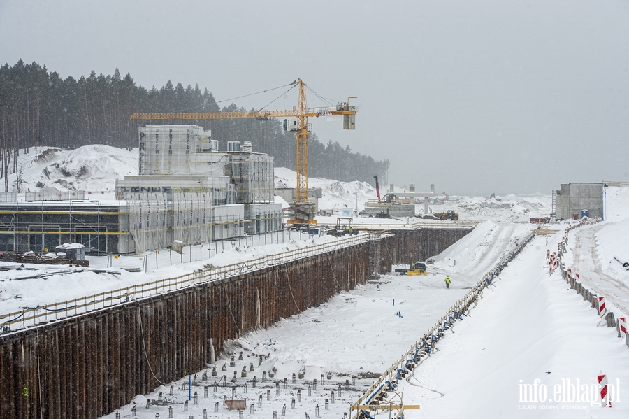 Fotorelacja info.elblag.pl z prac przy budowie Kanału Żeglugowego przez Mierzeję Wiślaną - luty 2021, fot. 89