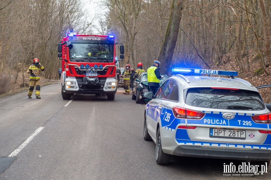 Samochód uderzył w drzewo przy ul. Królewieckiej, fot. 17
