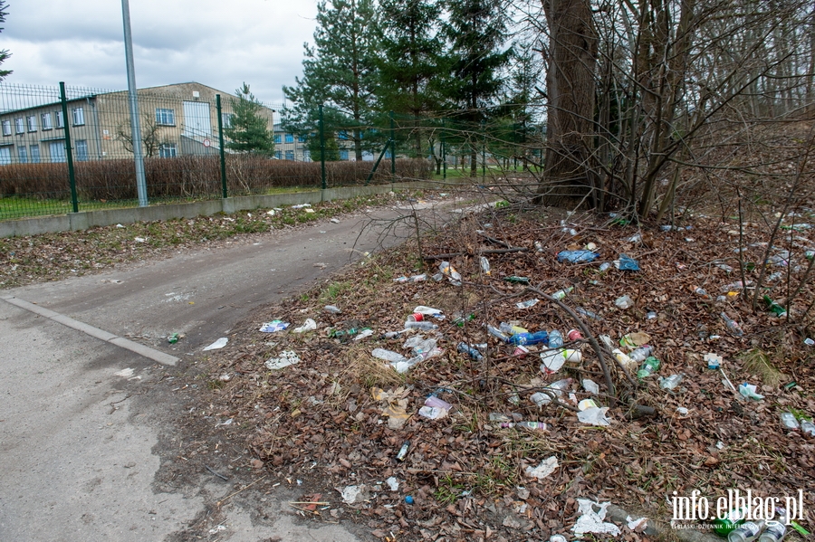 Zaśmiecony trawnik przy ul. Kwiatkowskiego na Modrzewinie , fot. 14