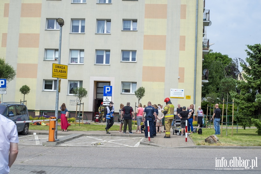 Pożar mieszkania przy Robotniczej. 13 osób ewakuowano, 27-latka zabrano do szpitala, fot. 1