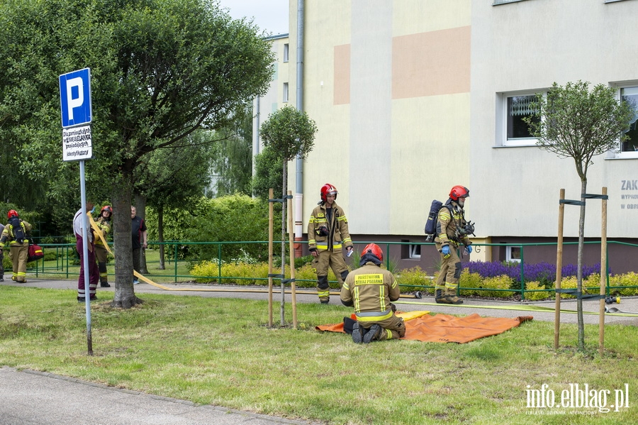 Poar mieszkania przy Robotniczej. 13 osb ewakuowano, 27-latka zabrano do szpitala, fot. 20