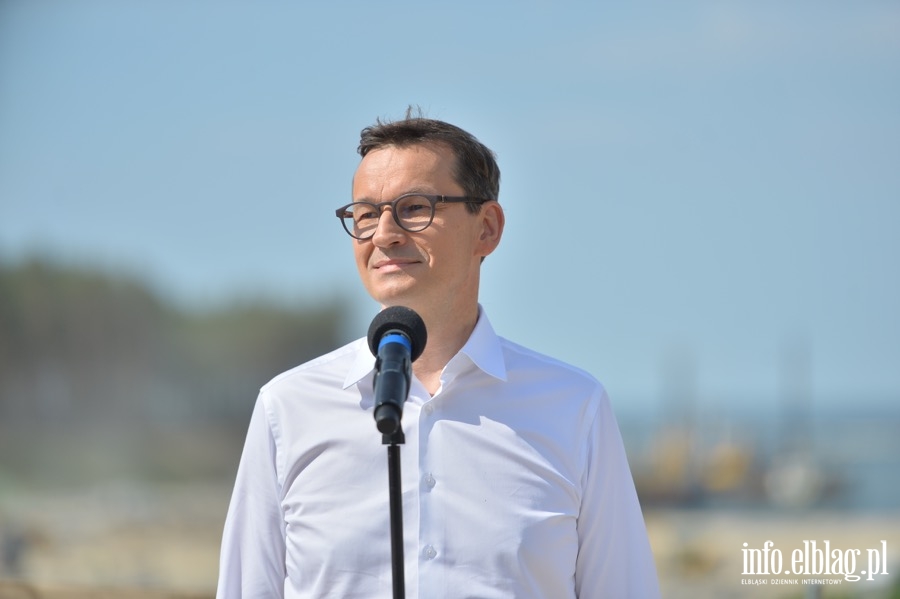 Wizyta Prezydenta Andrzeja Dudy i premiera Mateusza Morawieckiego na budowie przekopu Mierzei Wilanej, fot. 15