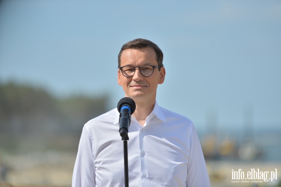 Wizyta Prezydenta Andrzeja Dudy i premiera Mateusza Morawieckiego na budowie przekopu Mierzei Wilanej, fot. 16