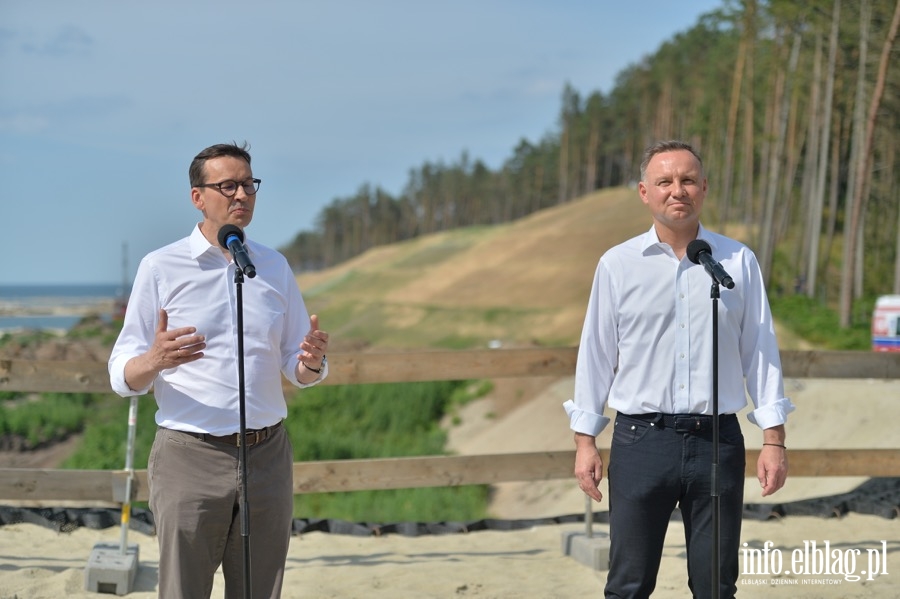 Wizyta Prezydenta Andrzeja Dudy i premiera Mateusza Morawieckiego na budowie przekopu Mierzei Wiślanej, fot. 31