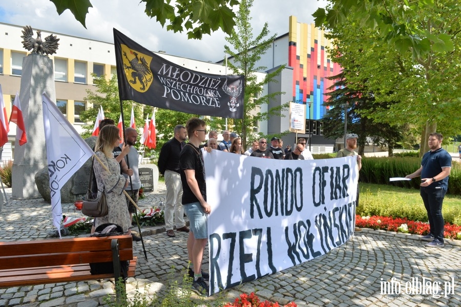 Narodowcy protestowali w Elblgu. Chc zerwania wsppracy z Tarnopolem i ronda OfiarWoynia , fot. 16