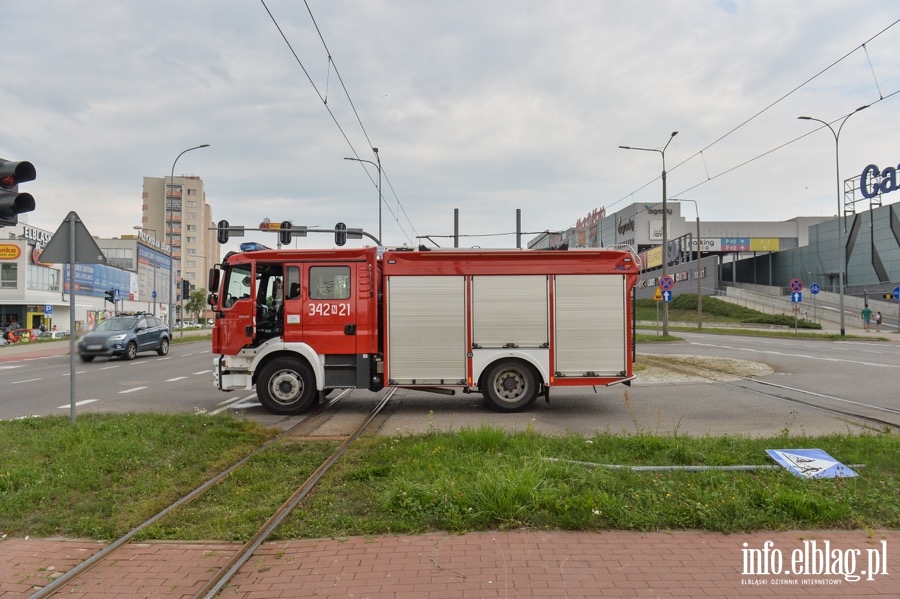 Wypadek - Samochd wjecha na torowisko przy ulicy Pk. Dbka przy ul. Wgrowskiej, fot. 13