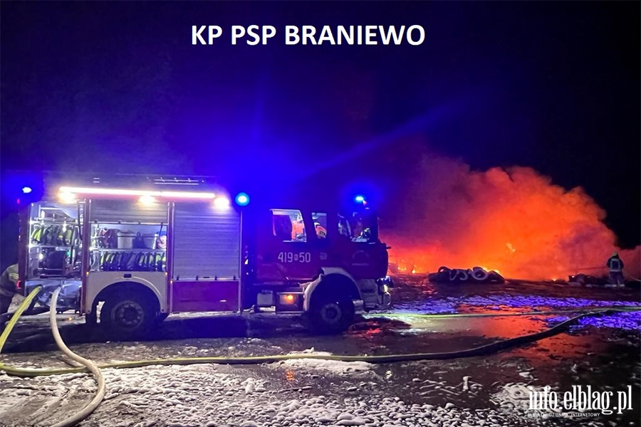 Nocny pożar w Pieniężnie, fot. 10