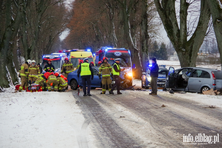 Wypadek w Milejewie przy stacji CPN - 6 osb poszkodowanych, fot. 1