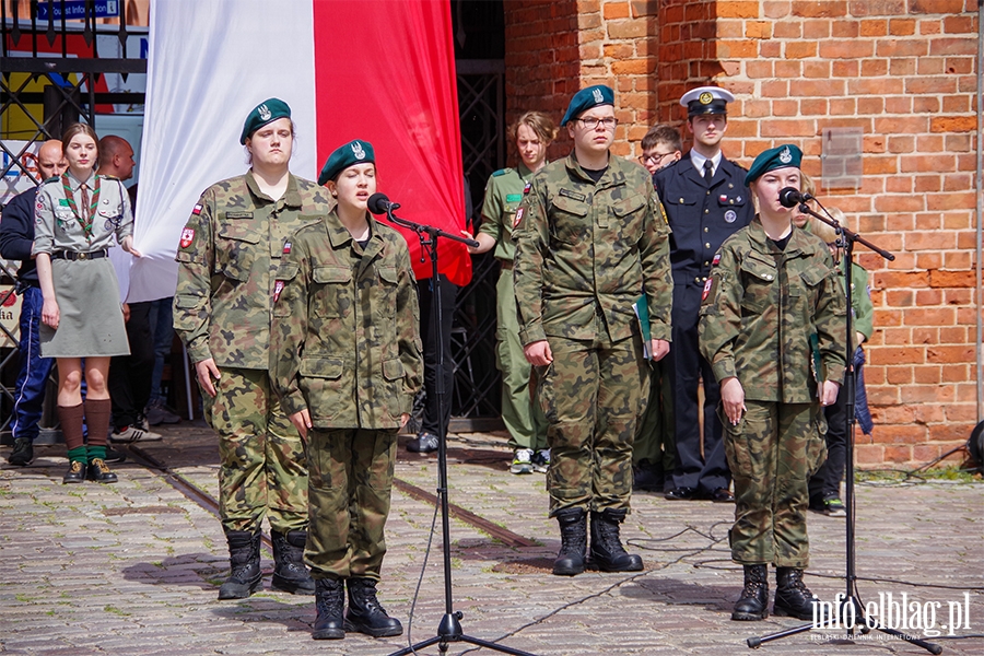 Elblg: Mieszkacy przeszli z 50-metrow flag ulicami starwki, fot. 59