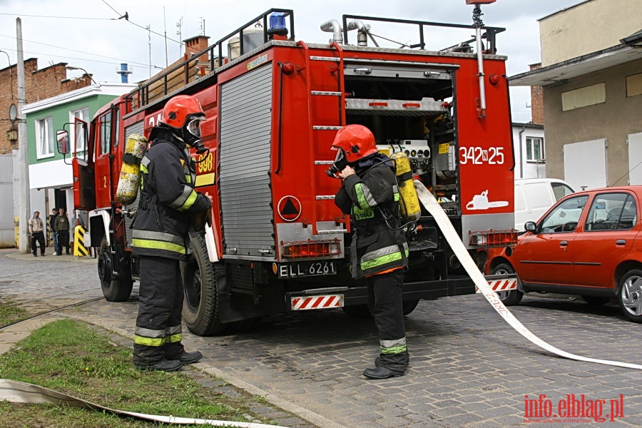 Ćwiczenia pożarnicze w zajezdni Tramwajów Elbląskich, fot. 18