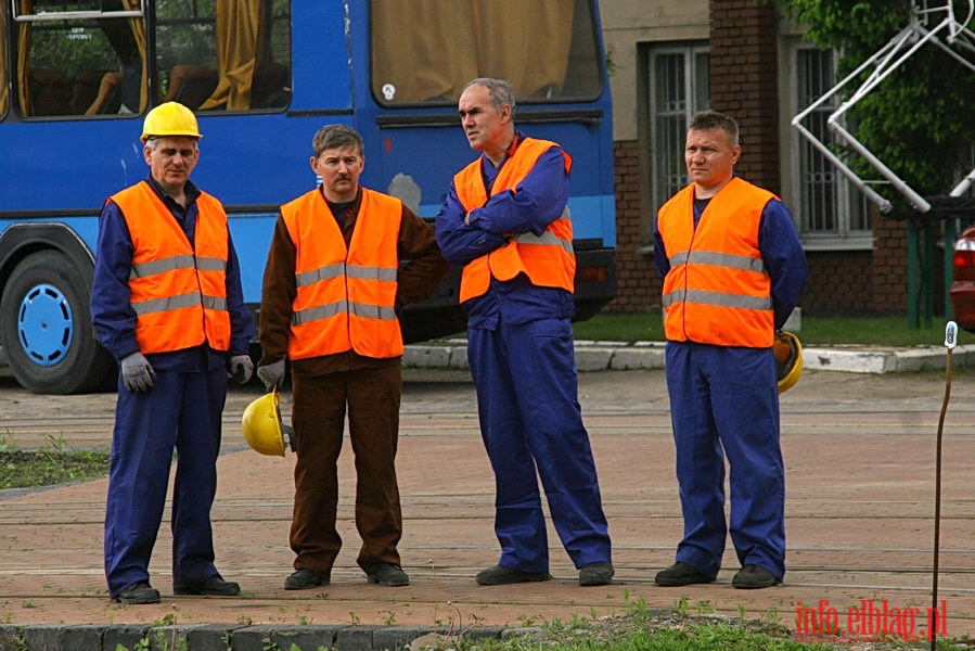 Ćwiczenia pożarnicze w zajezdni Tramwajów Elbląskich, fot. 29