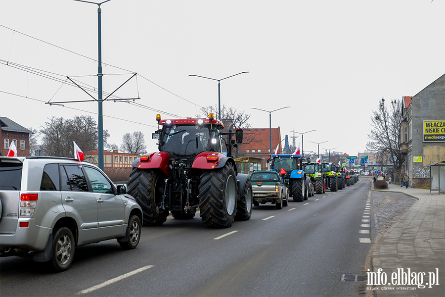 "Chłopski bunt" sparaliżował miasto. Rolnicy protestują na ulicach Elbląga, fot. 2