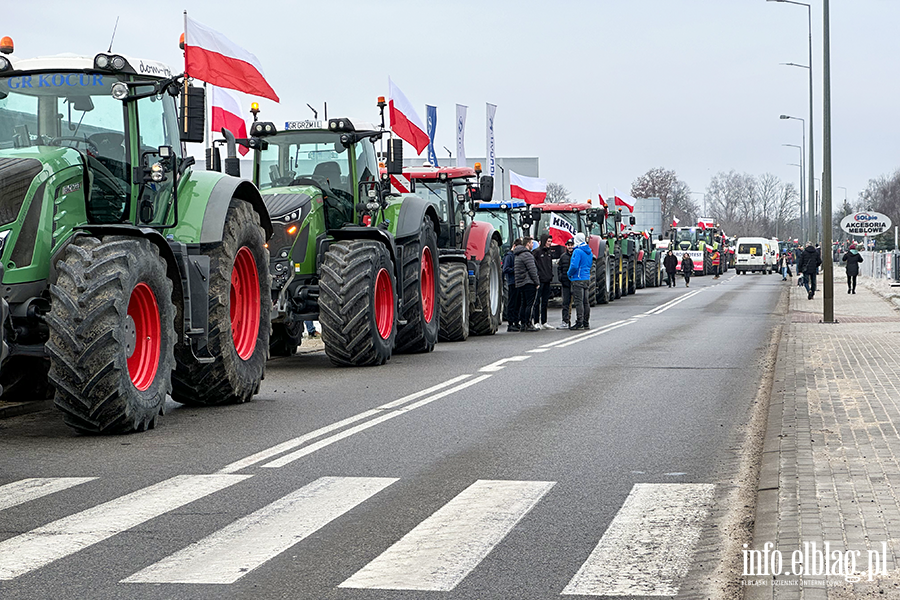"Chłopski bunt" sparaliżował miasto. Rolnicy protestują na ulicach Elbląga, fot. 14