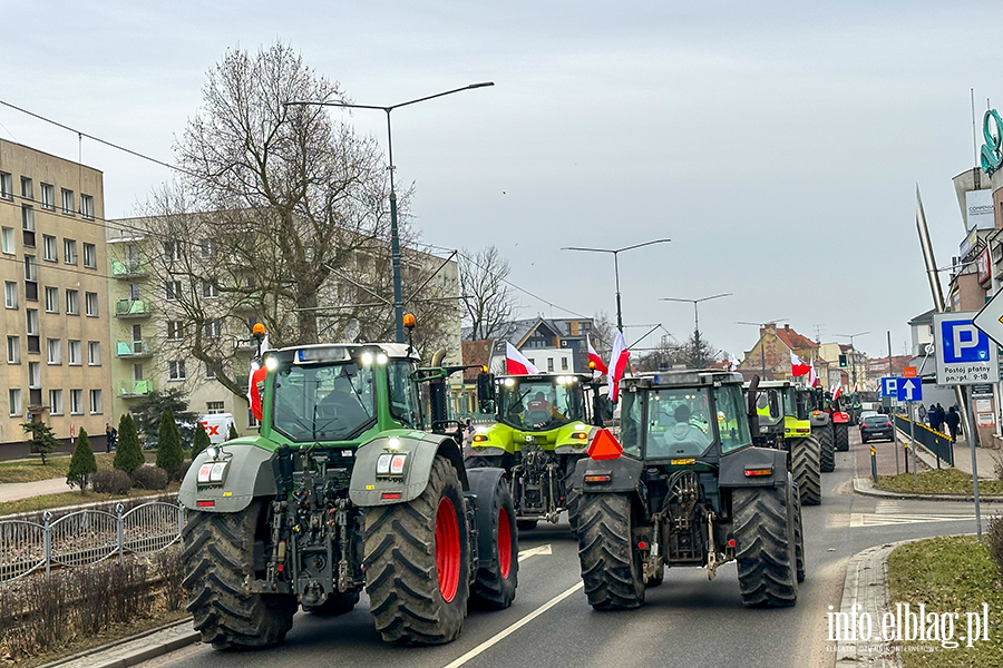 "Chłopski bunt" sparaliżował miasto. Rolnicy protestują na ulicach Elbląga, fot. 33