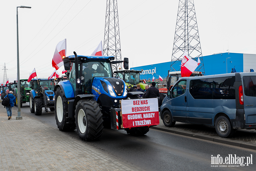 "Chłopski bunt" sparaliżował miasto. Rolnicy protestują na ulicach Elbląga, fot. 41