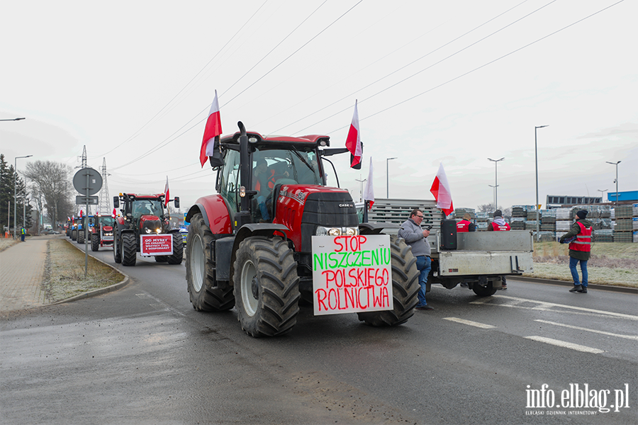 "Chłopski bunt" sparaliżował miasto. Rolnicy protestują na ulicach Elbląga, fot. 47