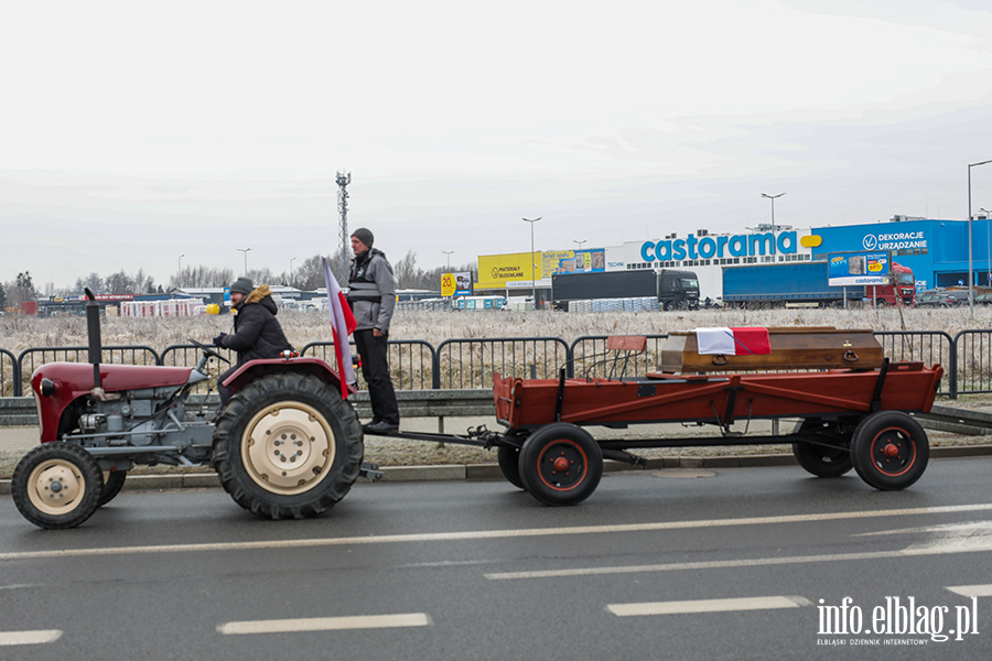 "Chłopski bunt" sparaliżował miasto. Rolnicy protestują na ulicach Elbląga, fot. 49