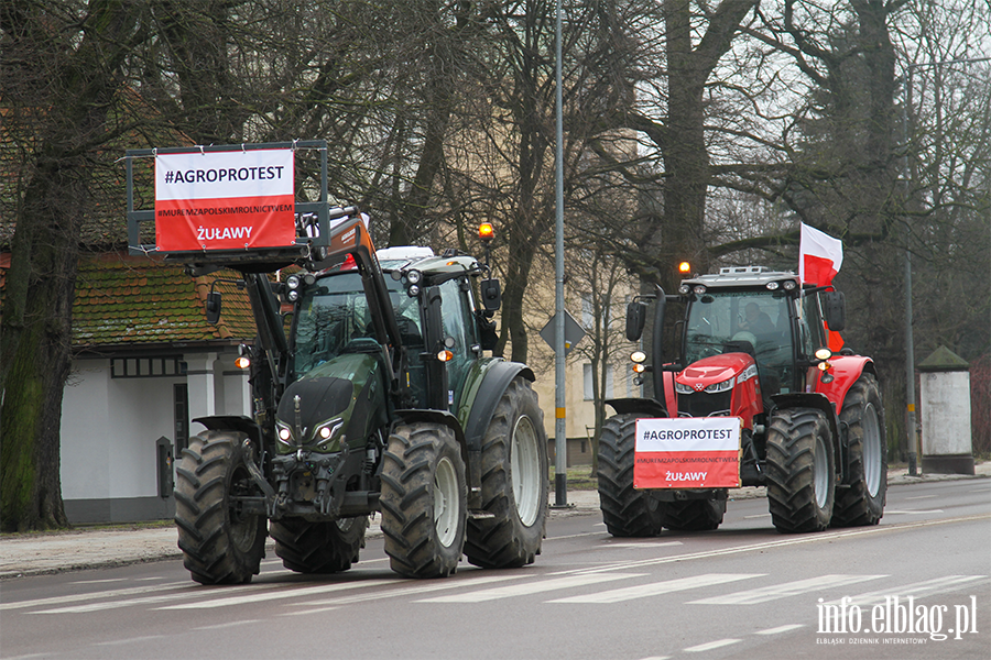 "Chłopski bunt" sparaliżował miasto. Rolnicy protestują na ulicach Elbląga, fot. 89