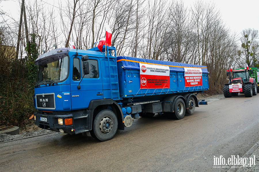 Elblg: Rolnicy protestuj na obwodnicy. Kilkaset maszyn zablokowao drog S7, fot. 49