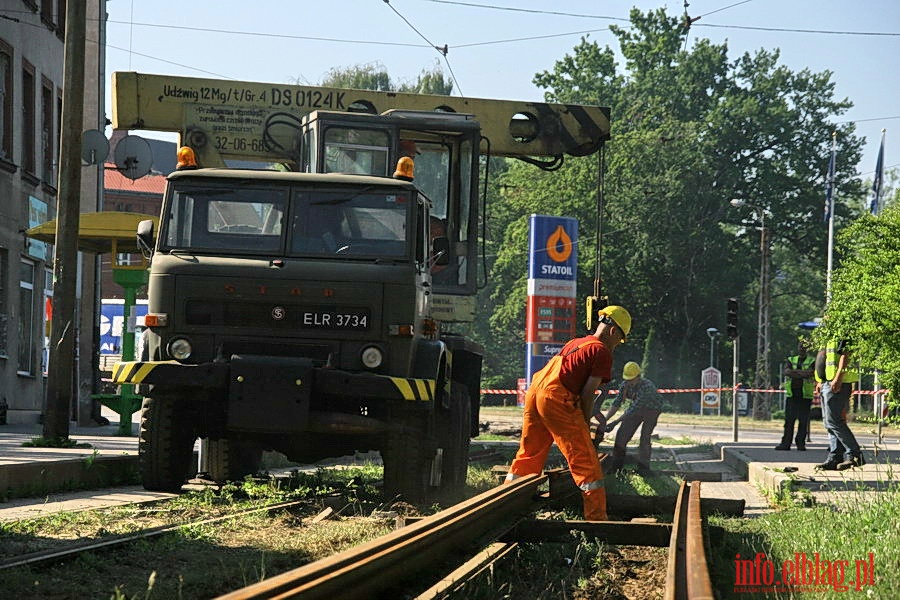 Remont wyeksploatowanych ukw torowych w rejonie Placu Grunwaldzkiego, fot. 1